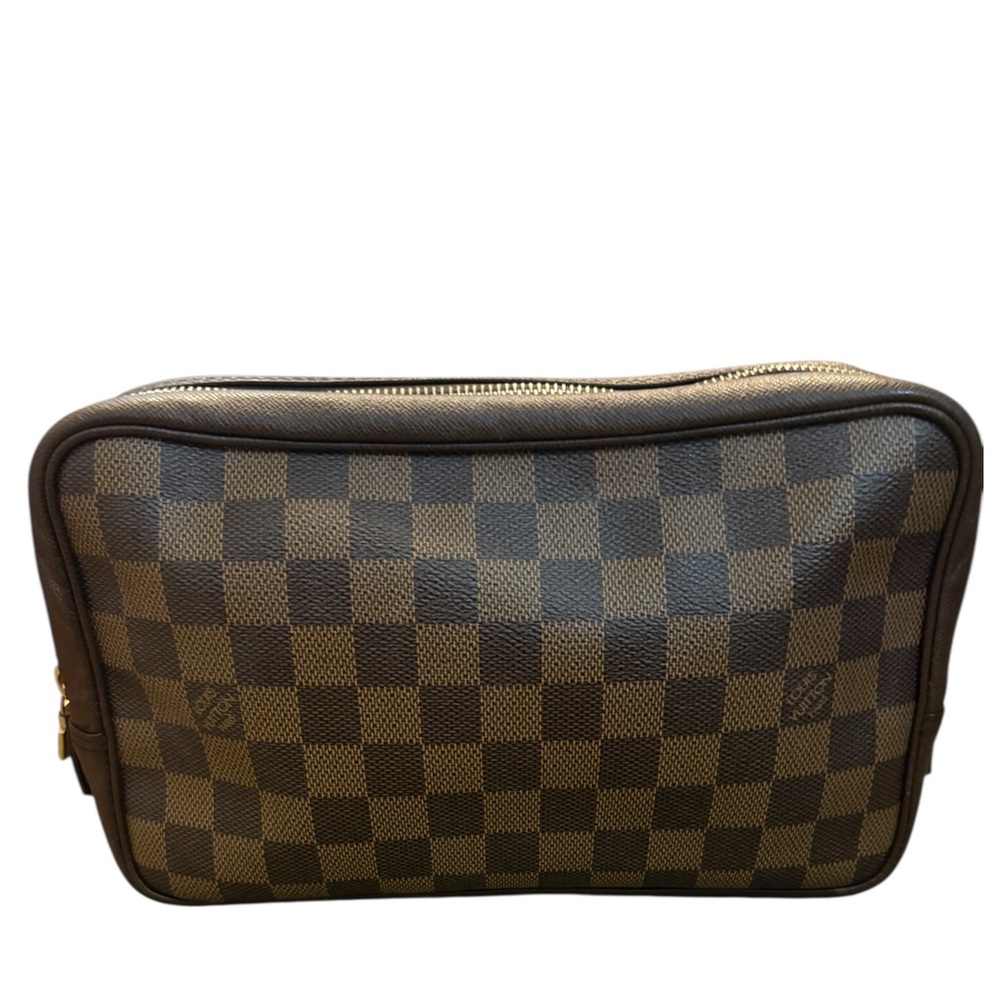 Louis Vuitton Damier Ebene Toiletry Bag 25 in Brown and Black